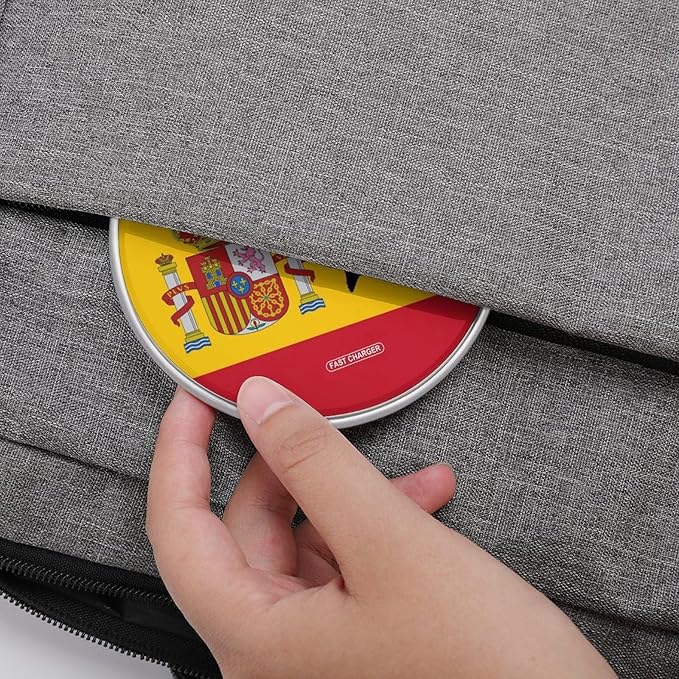 Spain Spanish Flag Soccer Shooting Phone Charger Magnetic Charging Pad Anti-Slip with USB Cable