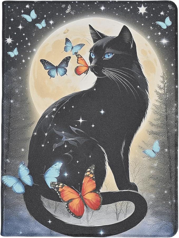 Cat Butterflies Moon