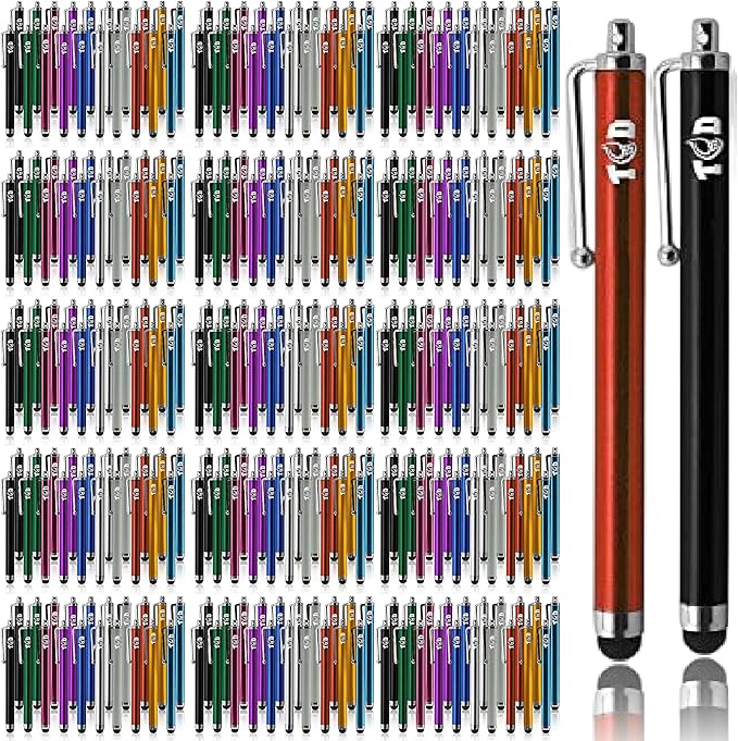 TCD 300 Pack Stylus Pen for iPad High Precision Universal Capacitive Bulk Digital Stylus Pen – Compatible w/iPhone Tablet Touchscreen Laptop – Rubber Tip Styluses for All Touch Screen Device Multi