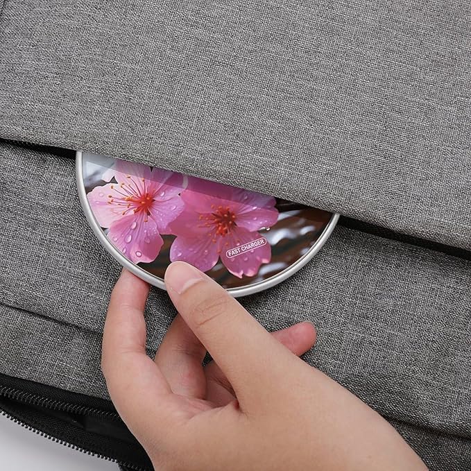 Pink Flower Wireless Charger Fast Wireless Charging Pad with USB Cable 10W Anti-Slip Magnetic Wireless Charger Portable Slim Charger Puck Travel Charging Station