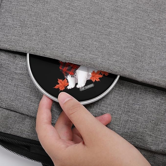 Fall Samoyed Dog Wireless Charger Anti-Slip Wireless Charging Pad Slim Charger Mat for Men Women