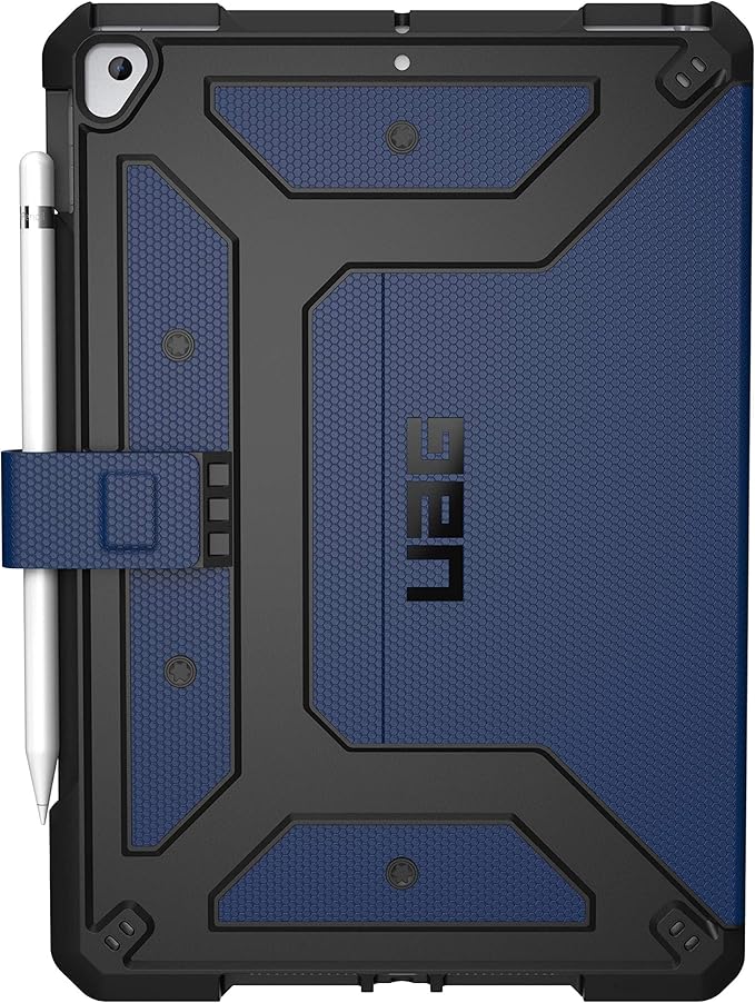 URBAN ARMOR GEAR UAG Designed for iPad 10.2 Case Blue Cobalt 9th Generation 2021 8th Gen 2020 Rugged Heavy Duty Protective Durable Folio Cover &amp Kick Stand w/Pencil Holder Metropolis Series