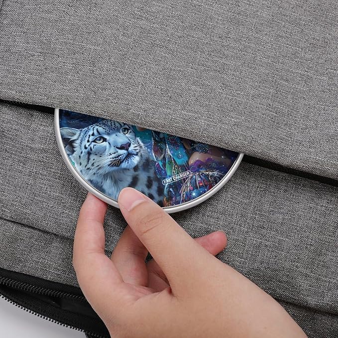 Native USA Lady Snowy Leopard Wireless Charger Anti-Slip Wireless Charging Pad Slim Charger Mat for Men Women