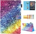 Case for Fire HD 8 (8th/7th/6th Generation 2018/2017/2016) Techcircle Multi-Angle View Stand Cute Pattern Slim Folding Leather Protective Cover with Card Slots Smart Sleep/Wake Colorful Diamond