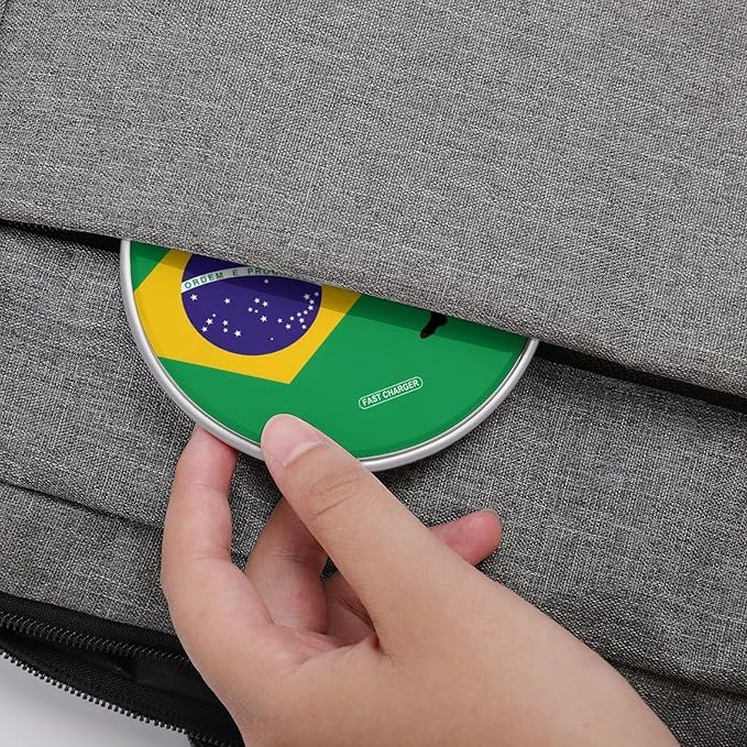 Brazil Jiu-Jitsu Brazilian Flag Phone Charger Magnetic Charging Pad Anti-Slip with USB Cable