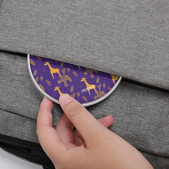 Cute Giraffe Tropical Leaves Wireless Charger Anti-Slip Wireless Charging Pad Slim Charger Mat for Men Women