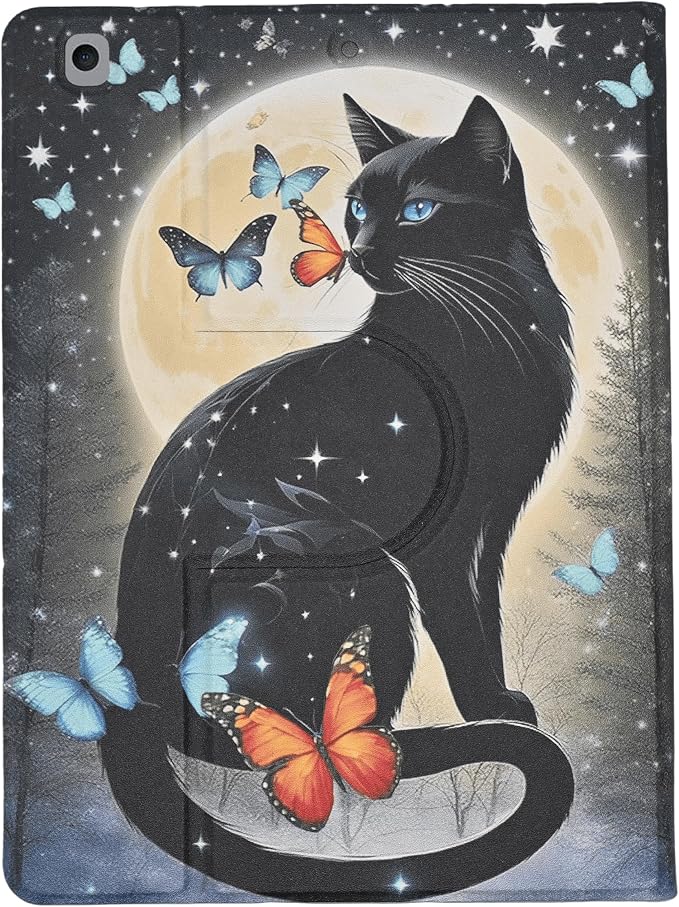 Cat Butterflies Moon