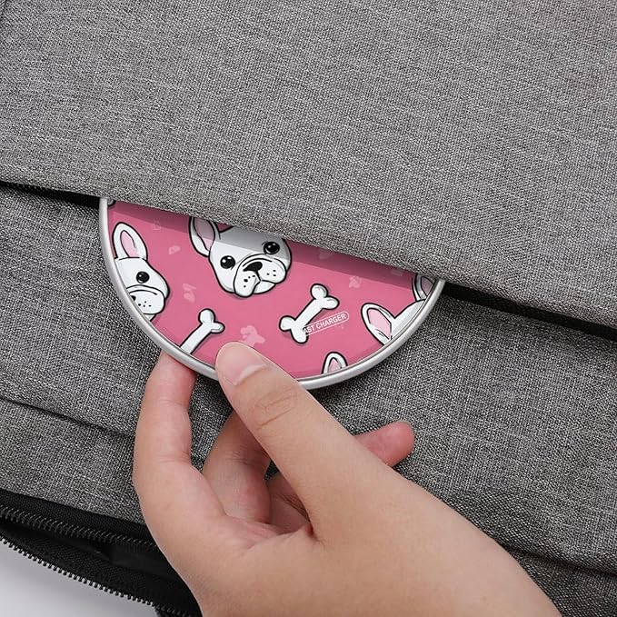 French Bull Dog Bone Fast Portable Charger 10W Funny Graphic Phone Charging Pad with USB Cable