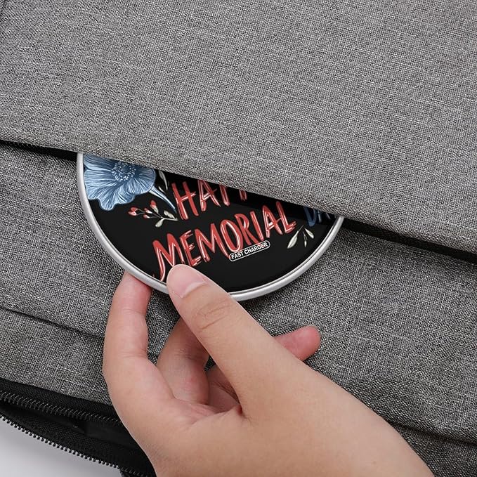 Happy Memorial Day Flower Phone Charger Magnetic Charging Pad Anti-Slip with USB Cable