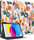 for iPad 10th Generation Case 10.9 Inch for iPad 11th(A16) 2025 Girls Cute Women Folio Cover with Pencil Holder Flowers Floral Aesthetic Girly Kawaii Teens Tablet Cases for Apple 10/11