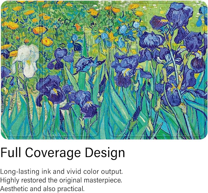 Berkin Arts for iPad Mini 4th/5th Generation Case (7.9 Inch) Folio Case Premium Leather Cover Vibrant Irises Floral Design Shockproof and Lightweight Case with Precise Fit (Irises by Vincent Van Gogh)