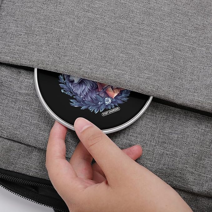 Fairy and Wolf Wireless Charger Anti-Slip Wireless Charging Pad Slim Charger Mat for Men Women