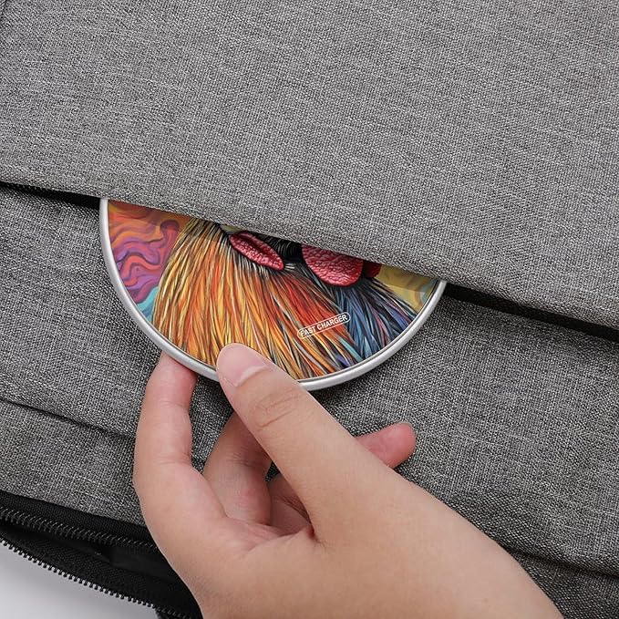 Rooster with Colorful Tie-Dye Phone Charger Magnetic Charging Pad Anti-Slip with USB Cable