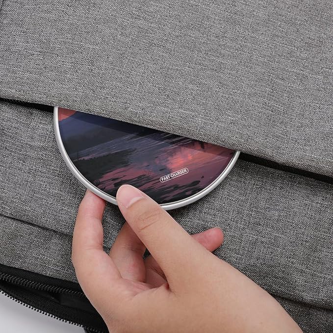 Sunset Landscape Mountains Lake Wireless Charger Fast Wireless Charging Pad with USB Cable 10W Anti-Slip Magnetic Wireless Charger Portable Slim Charger Puck Travel Charging Station