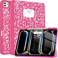Soke Case for New iPad Pro 13 Inch (M5/M4 2025/2024 Release) with Pencil Holder Trifold Stand Shockproof [Support Apple Pencil Charging + Auto Wake/Sleep] Soft TPU Back Cover Book Hot Pink