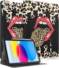 for iPad 10th Generation Case 10.9 Inch for iPad 11th(A16) 2025 Girls Cute Women Folio Cover with Pencil Holder Leopard Print Cheetah Design Funny Teens Unique Tablet Cases for Apple 10/11
