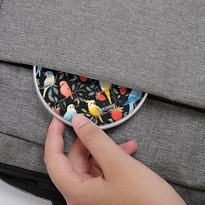 Cockatiel Parrot Wireless Charger Anti-Slip Wireless Charging Pad Slim Charger Mat for Men Women