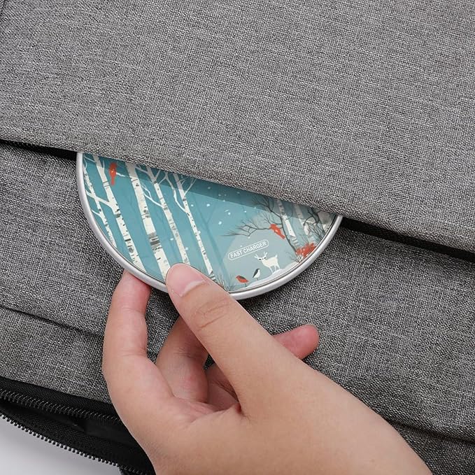 Merry Christmas Birch Tree Wireless Charger Fast Wireless Charging Pad with USB Cable 10W Anti-Slip Magnetic Wireless Charger Portable Slim Charger Puck Travel Charging Station