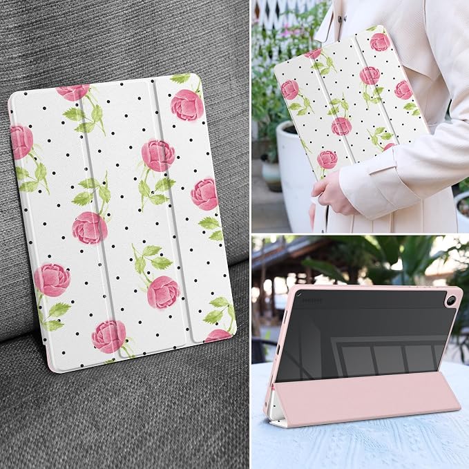Watercolor Roses & Polka Dots