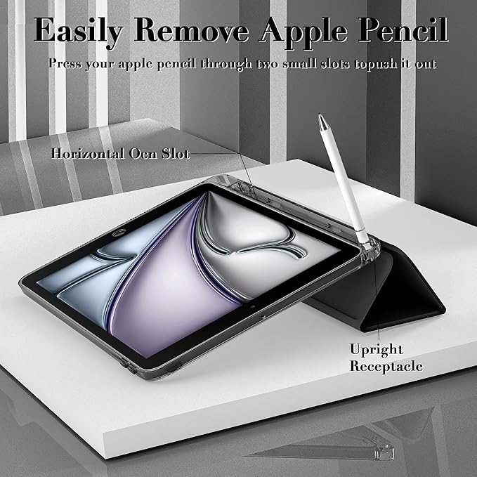 Idocolors Cute Pink Bow Case for 10.2 iPad 7th/8th/9th Generation Tri-Fold Tablet Case with Auto Wake/Sleep &amp Pencil Holder - Vibrant Protective Cover for Women Girls and Teens (Black)