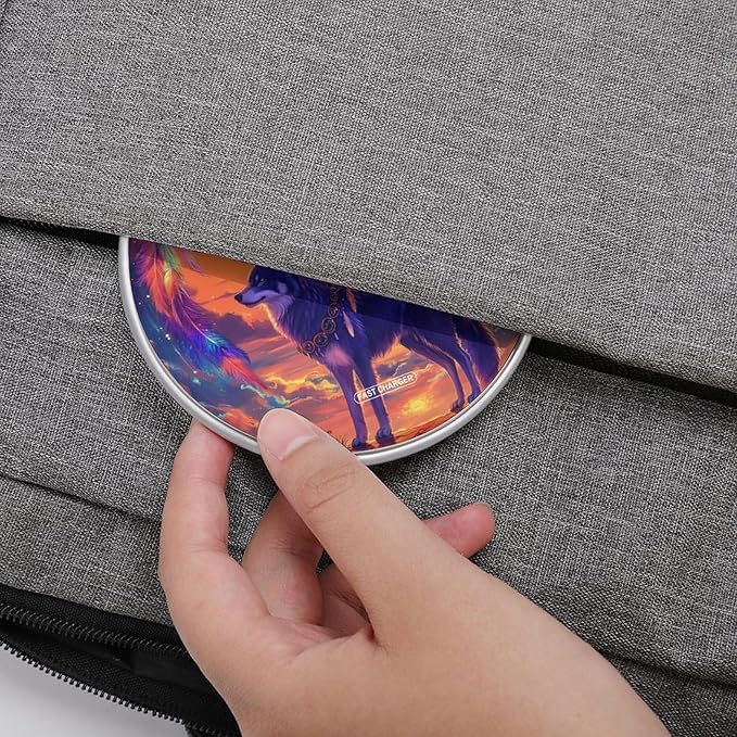 Wolf Dream Catcher Wireless Charger Anti-Slip Wireless Charging Pad Slim Charger Mat for Men Women