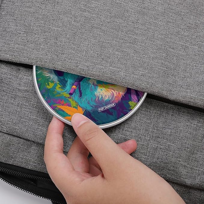 Psychedelic Weed Elderly Man Art Phone Charger Magnetic Charging Pad Anti-Slip with USB Cable