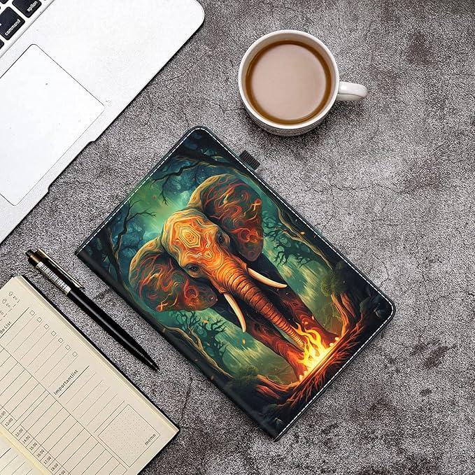 Case for All-New Amazon Kindle Fire HD 10 and Fire HD 10 Plus Tablet (13th/11th Generation 2023/2021 Release) 10.1 Slim Folding Stand Cover with Auto Wake/Sleep Elephant