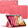VIKESI Case for iPad iPad mini 7 (A17 Pro) and iPad mini 6Multiple Angles Magnetic Stand CoverShockproof Soft BackPencil Holderand Auto Sleep/WakeRed