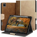 KingBlanc Case for iPad Pro 12.9 6th/5th/4th/3rd Generation 2022/2021/2020/2018 with Pencil Holder Vegan Leather Bicolor Cover Auto Sleep/Wake Support Pencil2 Charging Multi-Angle Viewing Beige