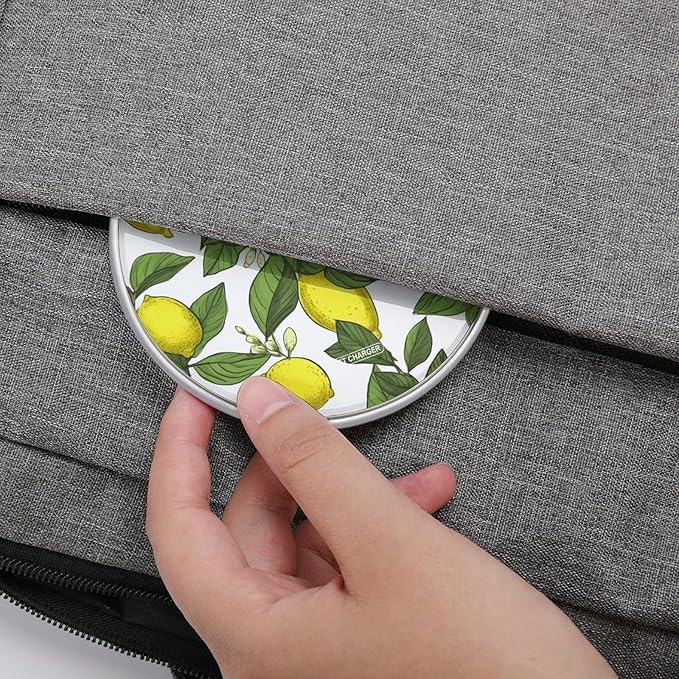 Yellow Fresh Lemons Wireless Charger Fast Wireless Charging Pad with USB Cable 10W Anti-Slip Magnetic Wireless Charger Portable Slim Charger Puck Travel Charging Station