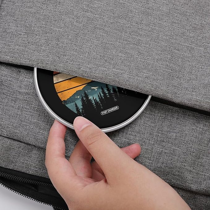 Vintage Sunset Skiing Skiers Wireless Charger Anti-Slip Wireless Charging Pad Slim Charger Mat for Men Women
