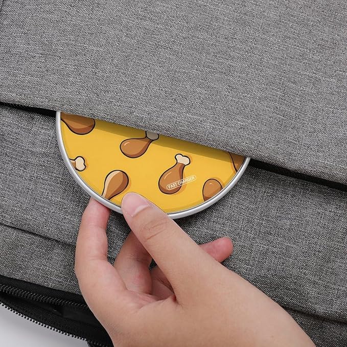 Cartoon Chicken Drumstick Fast Portable Charger 10W Funny Graphic Phone Charging Pad with USB Cable