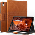 auaua Case for iPad (A16) 11th Generation 11 Inch 2025 iPad 10th Generation 10.9 Inch 2022 with Pencil Holder Auto Sleep/Wake Adjustable Stand PU Leather (Brown)