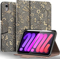 Gexmil Premium Leather Case for iPad mini 7 (A17 Pro) 2024 / iPad mini 6 Generation 2021 8.3 InchPencil Holder Magnetic ClosureShockproof Cowhide CoverAdjustable StandButterfly Grey