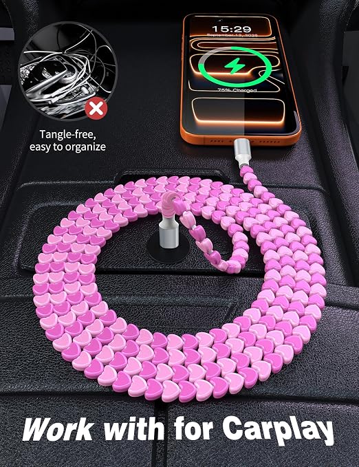 Rose-Pink Heart Beaded