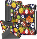 for iPad 9th/8th/7th Generation 10.2 Inch Case with Pen Holder for Boys Girls Women Men Cute Cartoon Anime Cool Funny Protector Stand Tablet Cover for Apple i Pad 7/8/9 Ball