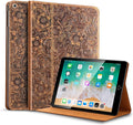 Gexmil Case for iPad mini 5th/4th/3rd/2nd/1st Generation 7.9 Inch 2019/2015/2014/2013/2012 Genuine Leather Cover Anti SlipCowhide Folio Cover Auto Sleep/Wake with Adjustable StandFloral Brown