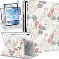 for Samsung Galaxy Tab S10 Fe Case - Tab S9 Fe/S9 Case with Pencil Holder Women Girls Cute Girly Pretty Cactus Unique Aesthetic Design Teens Rotating Tablet Cases Cover