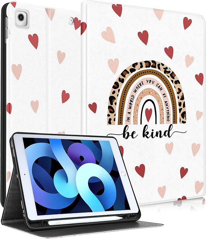 for ipad 9/8/7th-Hearts Rainbow