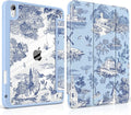 DONGKE Case for iPad (A16) 11th Generation 11 inch 2025 &amp iPad 10th Gen 10.9 inch 2022 [Built-in Pencil Holder] Clear Acrylic Back Trifold Stand Smart Cover Auto Sleep/Wake Toile Pattern