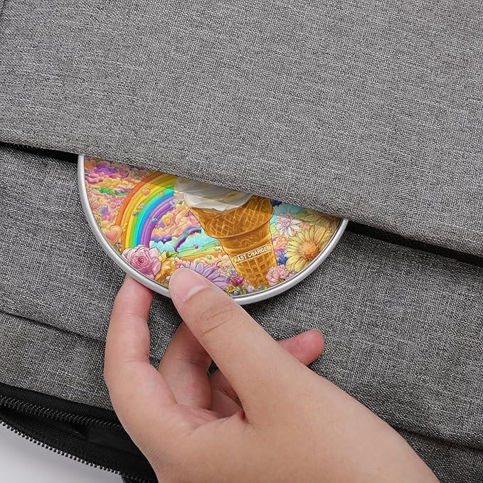 Graffiti Ice Cream Cone Pop Fast Portable Charger 10W Funny Graphic Phone Charging Pad with USB Cable