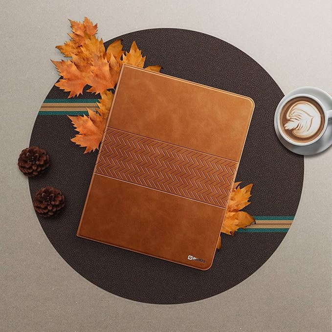 auaua Case for iPad Air 3rd Generation 2019 / iPad Pro 10.5 2017 with Built-in Pencil Holder Auto Sleep/Wake Adjustable Angle Vegan Leather (Brown)