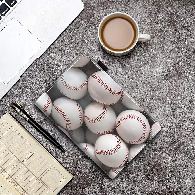 Case for Amazon Kindle Fire HD 10 &amp 10 Plus Tablet 10.1 (13th/11th Generation 2023/2021 Release) - PU Leather Folio Case with Smart Auto Wake/Sleep Baseball