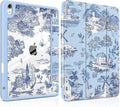 DONGKE Case for iPad Air 11-inch M4 2026 &amp M3 2025 &amp M2 2024 iPad Air 5th/4th Generation 10.9 2022/2020 [Built-in Pencil Holder] Clear Acrylic Back Trifold Stand Smart Cover Toile Pattern