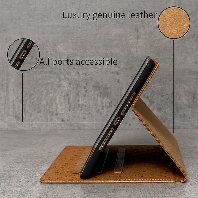Porter Riley - Leather Case for iPad Air 10.5 3rd Generation 2019 Release. Premium Genuine Leather Stand/Cover/Flip Case (Tan)