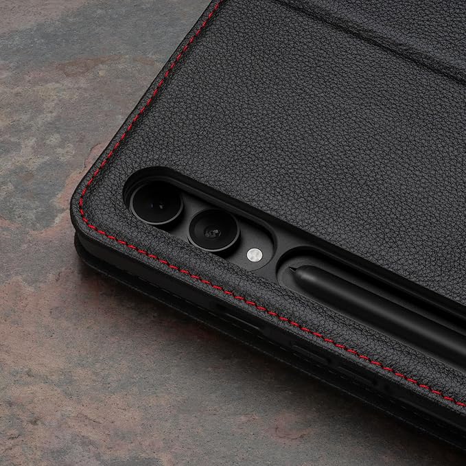 TORRO Leather Case Compatible with Samsung Galaxy Tab S10/S9 Ultra – Premium Leather Galaxy Tab S10/S9 Ultra 2023 Case with Stand Function and Auto Wake/Sleep (Black)