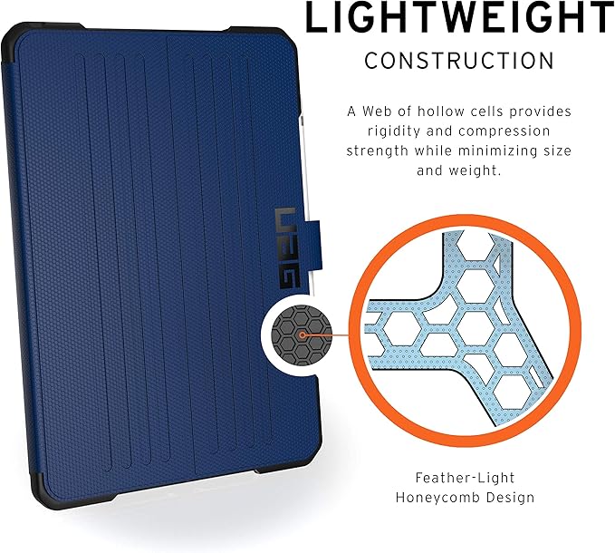 URBAN ARMOR GEAR UAG Designed for iPad 10.2 Case Blue Cobalt 9th Generation 2021 8th Gen 2020 Rugged Heavy Duty Protective Durable Folio Cover &amp Kick Stand w/Pencil Holder Metropolis Series