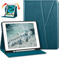 DTTO Rotating Case for iPad 6th / 5th Generation 9.7 Inch 2018/2017 iPad Air 2 / Air 1 Case 360 Degree Swiveling Premium Leather Folio Stand Cover with Pencil Holder - Auto Wake/Sleep Light Blue