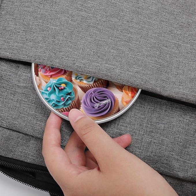 Birthday Cupcakes Wireless Charger Fast Wireless Charging Pad with USB Cable 10W Anti-Slip Magnetic Wireless Charger Portable Slim Charger Puck Travel Charging Station