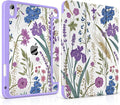 DONGKE Case for iPad (A16) 11th Generation 11 inch 2025 &amp iPad 10th Gen 10.9 inch 2022 [Built-in Pencil Holder] Clear Acrylic Back Trifold Stand Smart Cover Auto Sleep/Wake Purple Wildflower